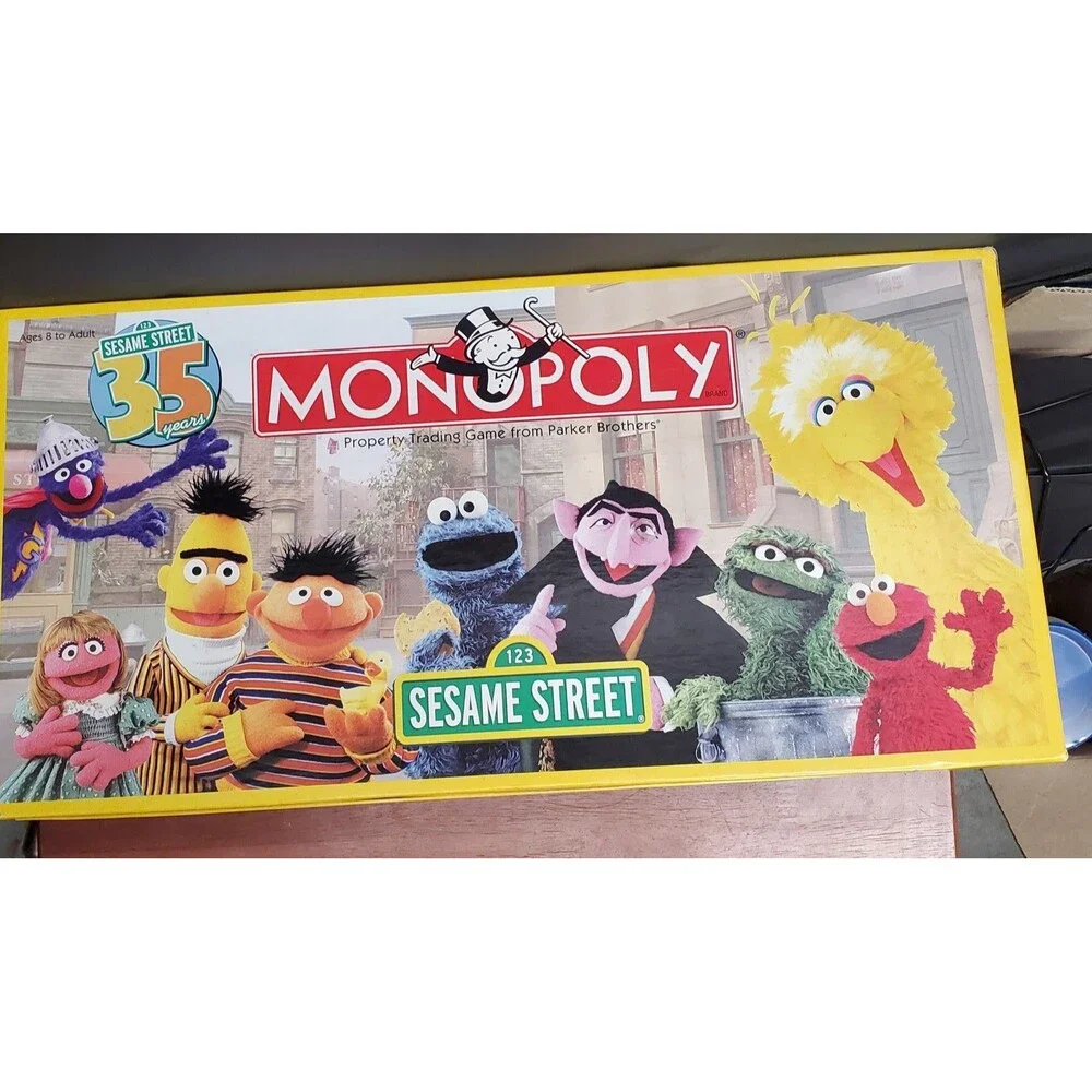 Sesame Street Monopoly Board Game 35 Years 2004 Hasbro 100% Complete in Box